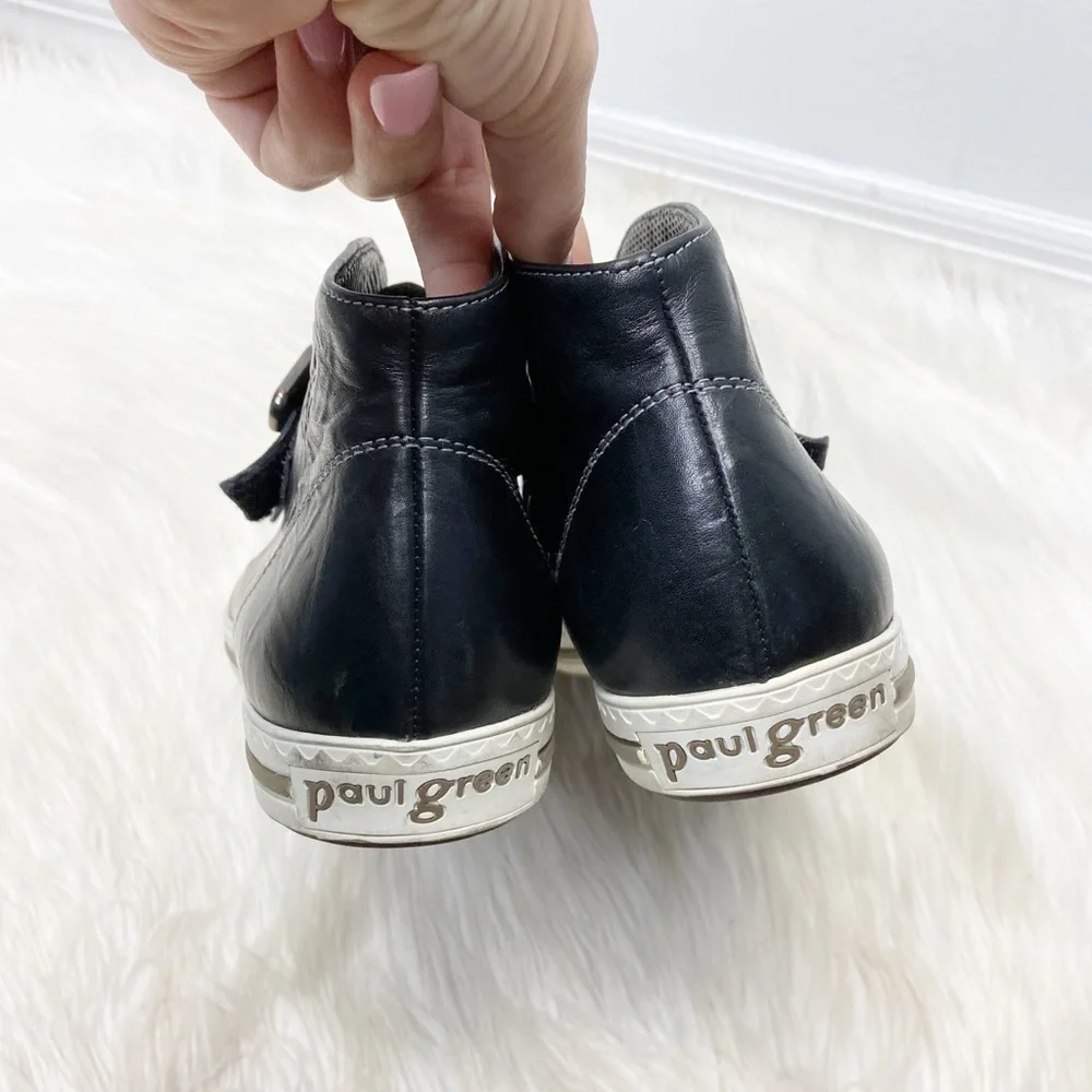 Paul Green Black Leather High Top Sneakers - Picture 5 of 12